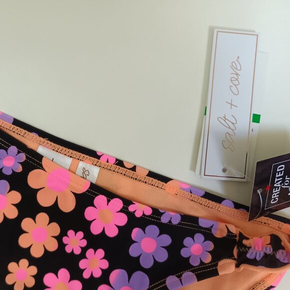 Salt Cove Juniors Foil Print Ruffle-Tri Multi L - Picture 4 of 5